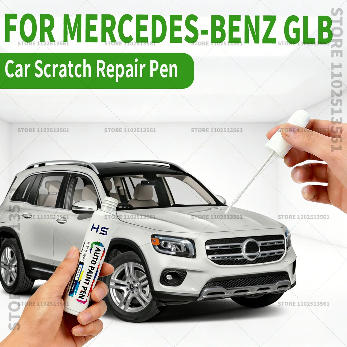 

Ручка для ремонта автомобильной краски, средство для удаления царапин, аксессуары для самостоятельного ремонта авто, для Mercedes-Benz GLB, белый 144, 149, синий 896, черный 191, серебристый