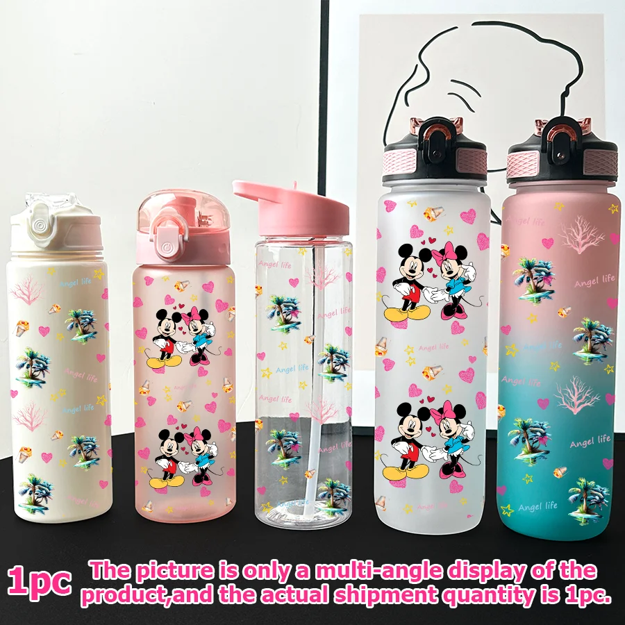

1Pc Disney Mickey Mouse,Minnie Print 23-32oz Multi-plastic Water Bottle Portable Sports Water Cup Birthday Gift