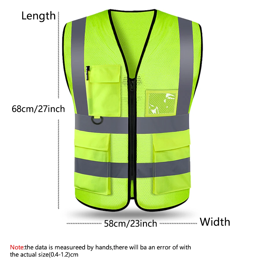 Safety High Visibility Reflective Vest Adjustable Reflective Security Vests Traffic Night Outdoor For Running Cycling Sports