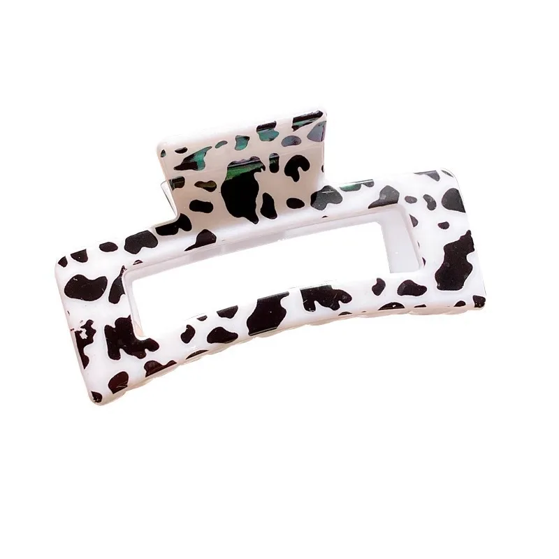 AISHG-Pinza para el pelo con estampado de leopardo para mujer, accesorio versátil para el cabello, color blanco y negro, a la moda