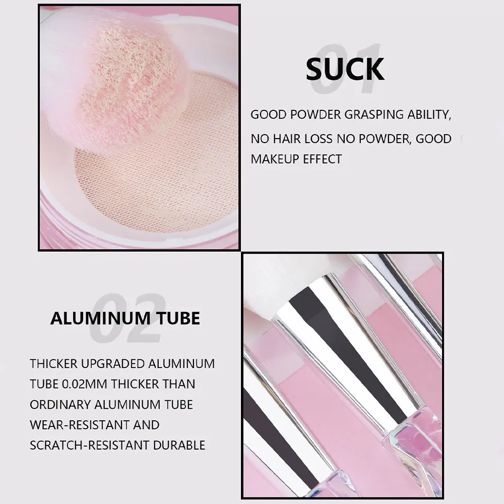 ชุด kuas Rias 4ชิ้นแปรงรองพื้น kuas Blush ON แปรงคอนซีลเลอร์แปรงอายแชโดว์พร้อมกล่องแปรงเครื่องสำอางแบบมืออาชีพ