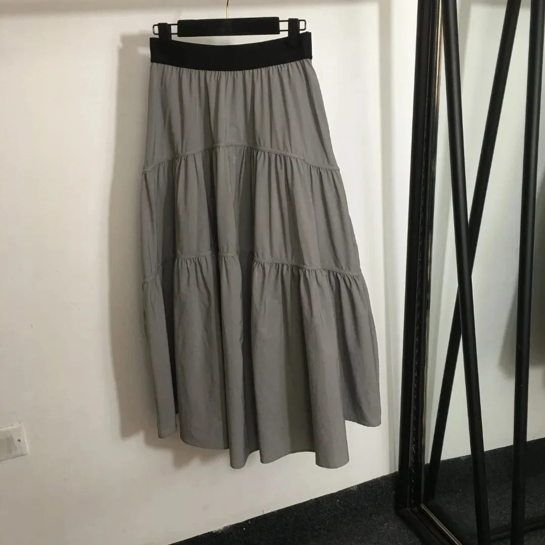 

Women's Fashion 2024 Summer New Retro Half Skirt This Week Unique Women's High Waist H-Line Long Skirt Letter Ribbon