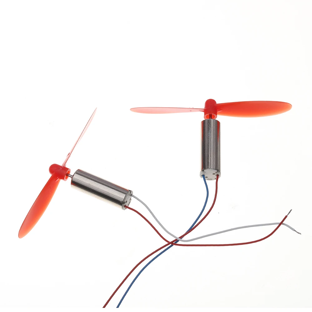 2PCS Motor& 2PCS Propeller NdFeB Mini 720 Coreless Motor Motor DC 3V 3.7V 47600RPM RC Drone Aircraft Accessories