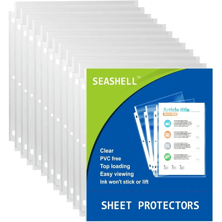 

200 Pack Heavy Duty Sheet Protectors 8.5 x 11Clear Paper Protectors for 3 Ring Binder Letter Size Plastic Sleeves for Binders D