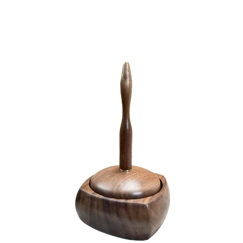 For 11Cm Black Walnut Silky Rotating Yarn Shaft Weaving Micro Hook Weaving Tool Large Capacity