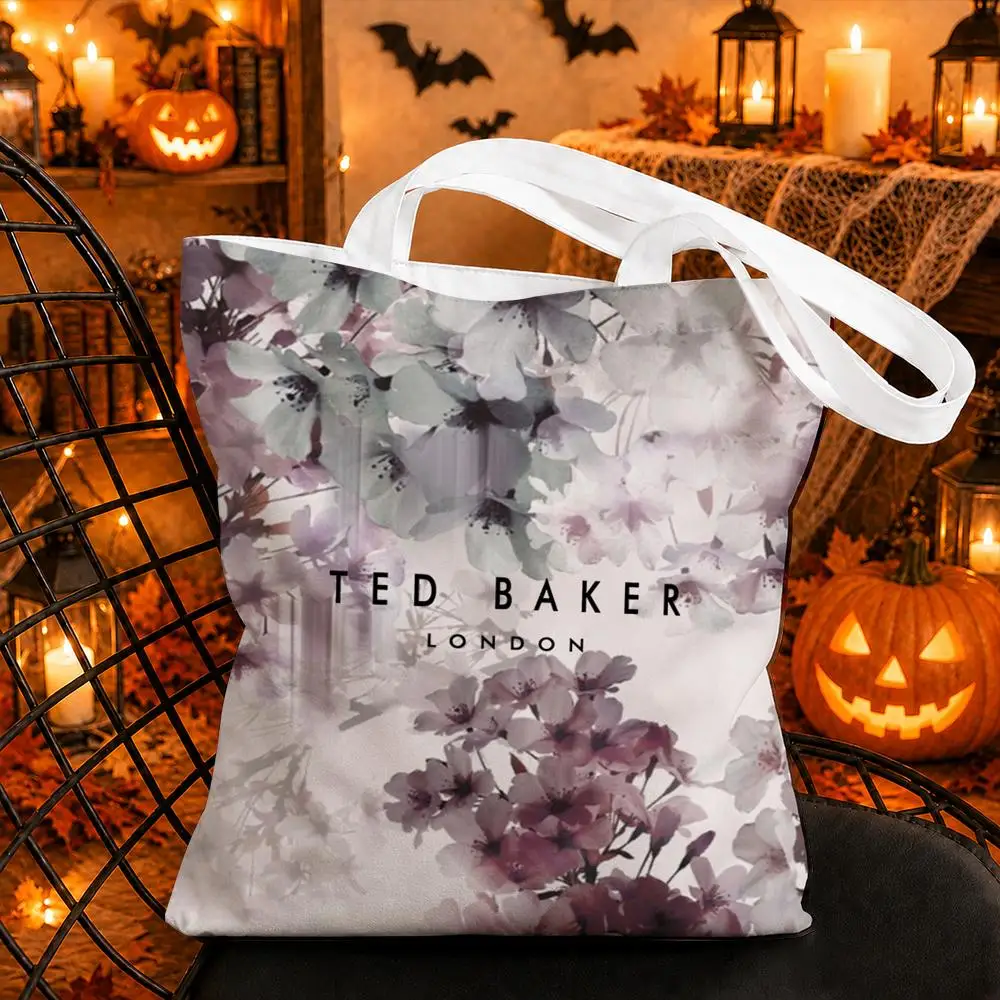 Fashion T-Ted Baker Storage Bags Structured Canvas Tote Bag Large Aesthetic Shoulder Handbag Reusable Casual Shopping Bags
