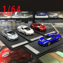 Diecast Car Model 1/64 Scale Ferrari Pista 488 Sports Car Model Simulation Alloy Ferrari Openable Vehicle Collectible Ornaments