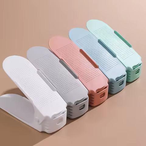 10Pcs Adjustable Shoe Stacker Shoe Slots Organizer Shoe Slots Space Organization Household Durable Double Deck Shoe Rack