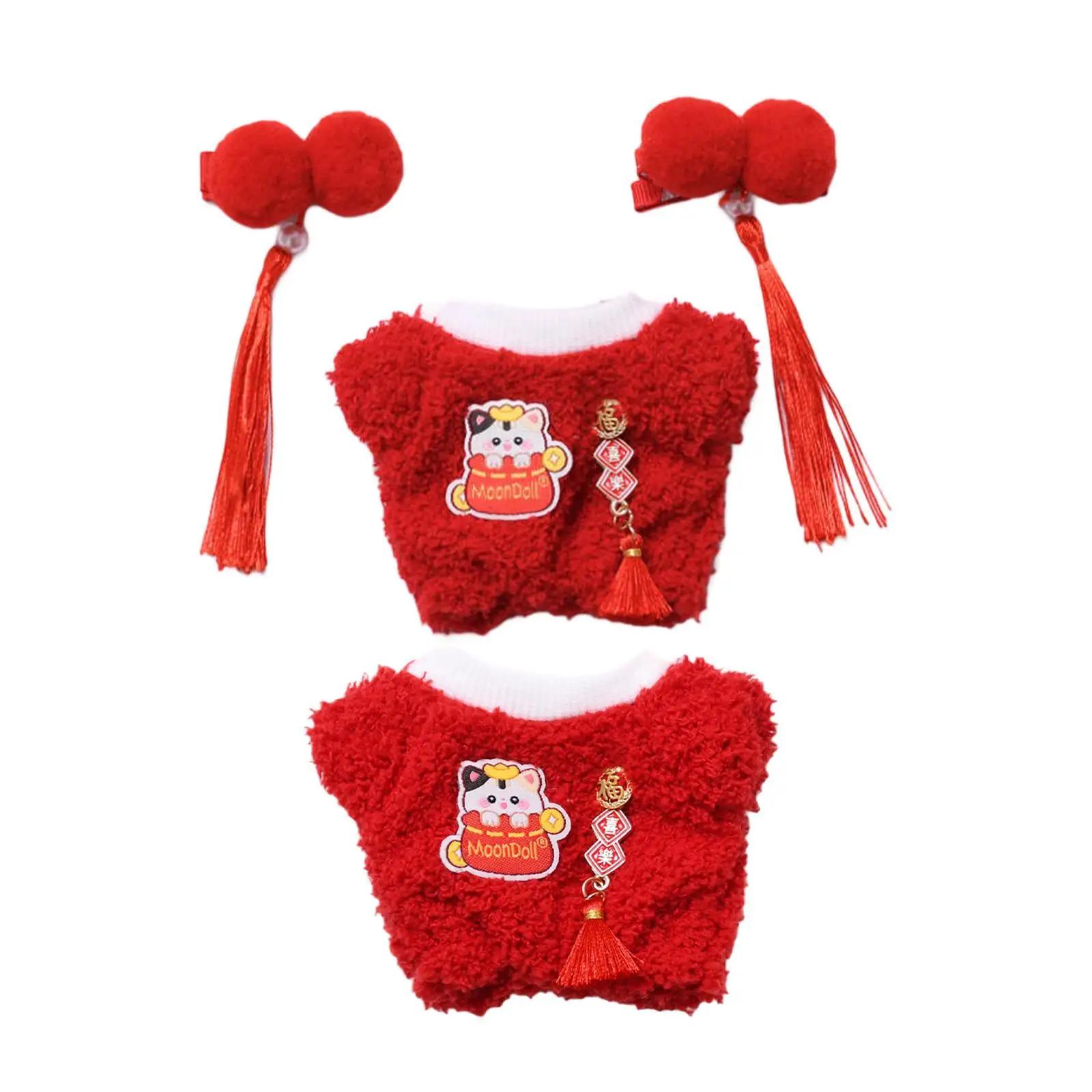 Plush Doll Bodysuit Cute Costume Fashion Plush Doll Accessories Pretend Play Comfortable Outifits Dolls Jumpsuit for 17cm Dolls