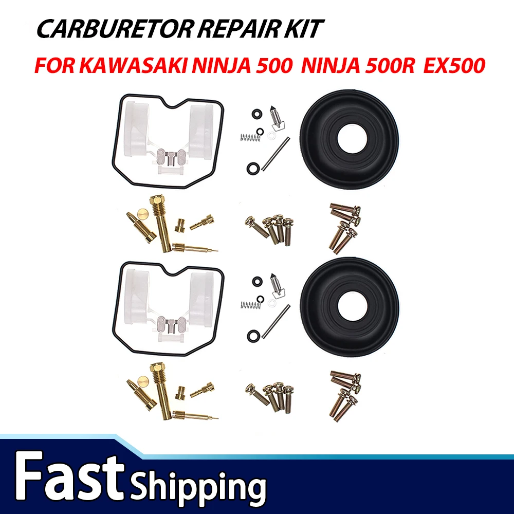

2Sets Motorcycle Carburetor Rebuild Kit Diaphragm Float for Kawasaki Ninja 500 Ninja 500R EX500 GPZ500S (1987 - 2009)
