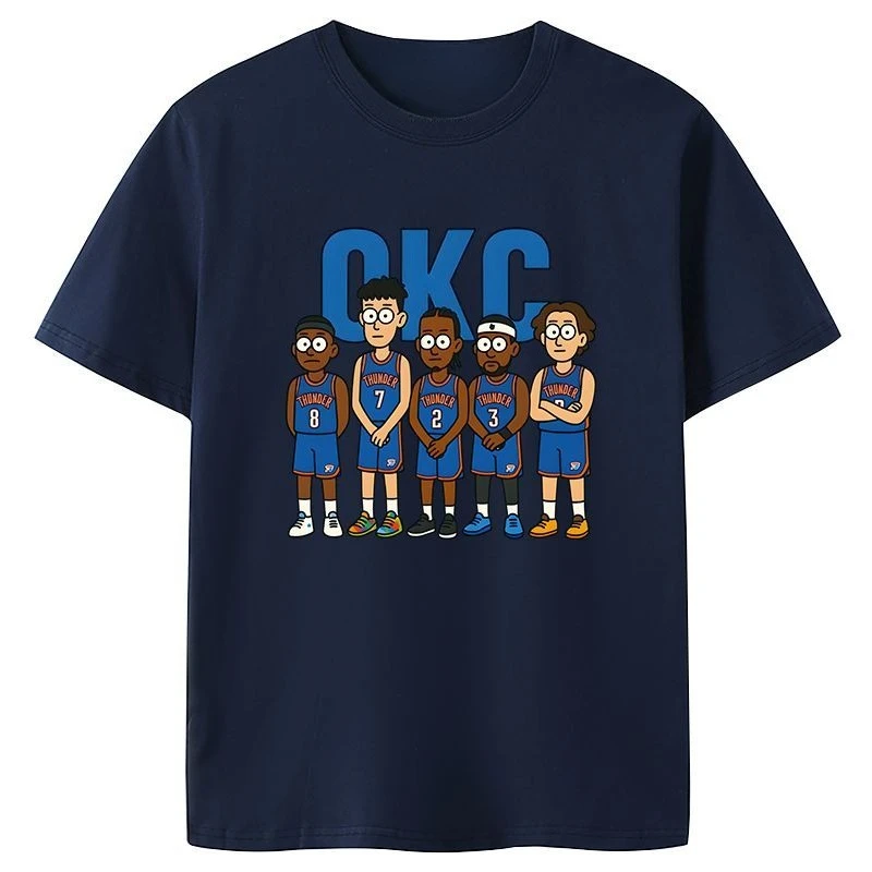 SGA تريند العلامة التجارية تصميم الرجال والنساء Playoff OKC المشجعين مع نفس تي شيرت قصير الأكمام القطن الخالص كرة السلة سترة رياضية علوية