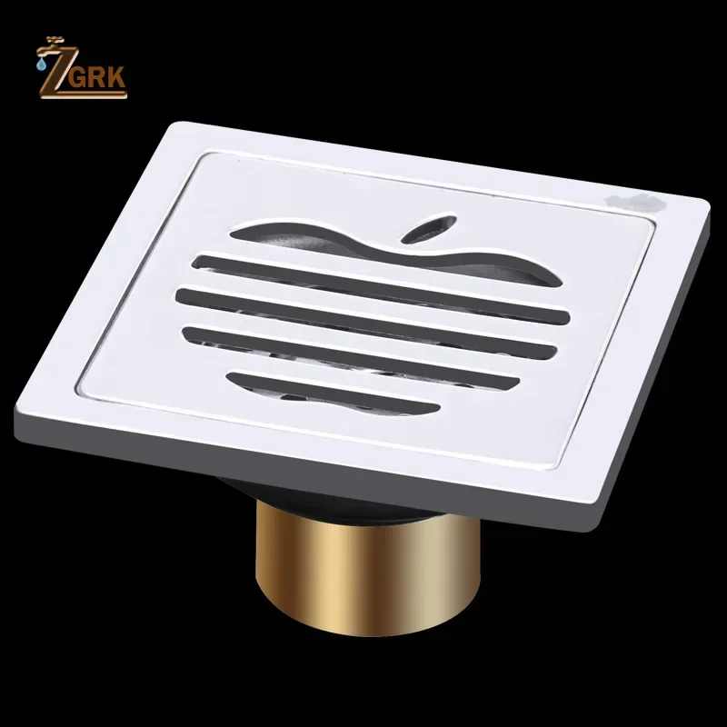 4 inch Floor Drains Square Chrome Shower Floor Base Drain Cover Stainless Steel  Laundry Drain Shower Accessories Bathroom