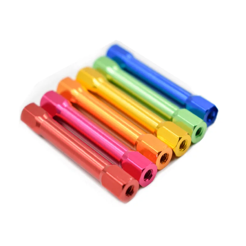 10pcs M3 Anodized Red Aluminum Hex Step Pillar Standoff Spacer M3*10/15/20/21/25/27/28/30/35/37/40/45/50/60/70/80/90/100mm