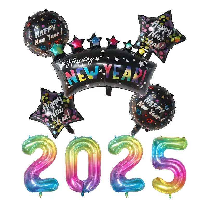 

Happy New Year 2025 Foil Balloons Christmas Happy New Year Party Decoration Balloons