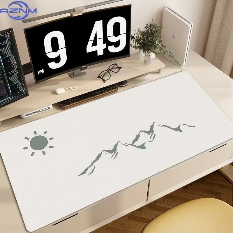 Minimal Sun Mountain Line Art Mouse Pad, Waterproof Non‑Slip Mouse Mat for Simple Modern Desktop