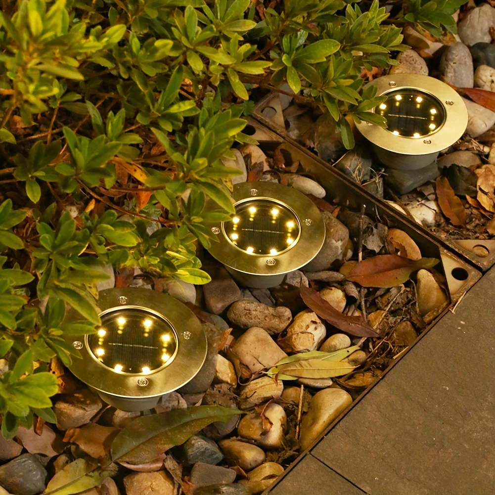 

Solar In-Ground Lights 8 Leds Garden Pathway Outdoor Waterproof Lawn Lamp Aluminum Solar Landscape Light for Yard Patio Villa