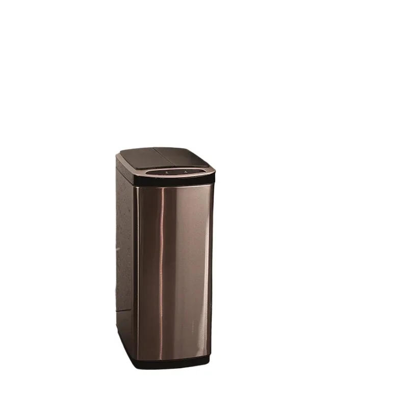 

Intelligent induction double open lid large stainless steel pedal-free trash can, household living room kitchen trash can