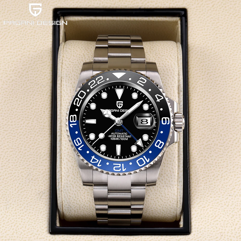 

Мужские механические часы V3 PAGANI DESIGN, роскошные спортивные водонепроницаемые автоматические мужские часы из нержавеющей стали с сапфировым стеклом GMT