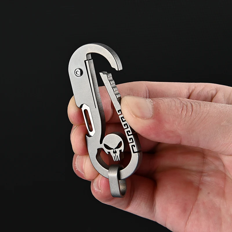 Multifunctional Titanium Alloy Keychain Knife Bottle Opener Camping Outdoor Portable Folding Knife Sharp Unpacking Express Tool