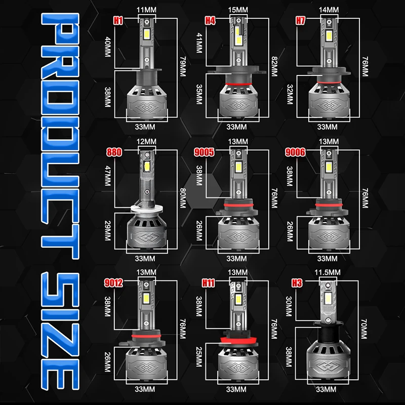 5500 واط H7 LED المصباح 5500000LM Led Canbus مصباح سيارة H7 H1 H11 H8 H3 9005 9006 HB3 HB4 9012 HIR2 مصباح الضباب H27 880 881 سيارة ضوء #6