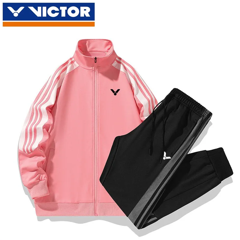 VICTOR Victory Badminton Clothing Women's Sports Casual Long-sleeved Coat Suit Spring Autumn Quick-drying Tennis Golf Jacket Men