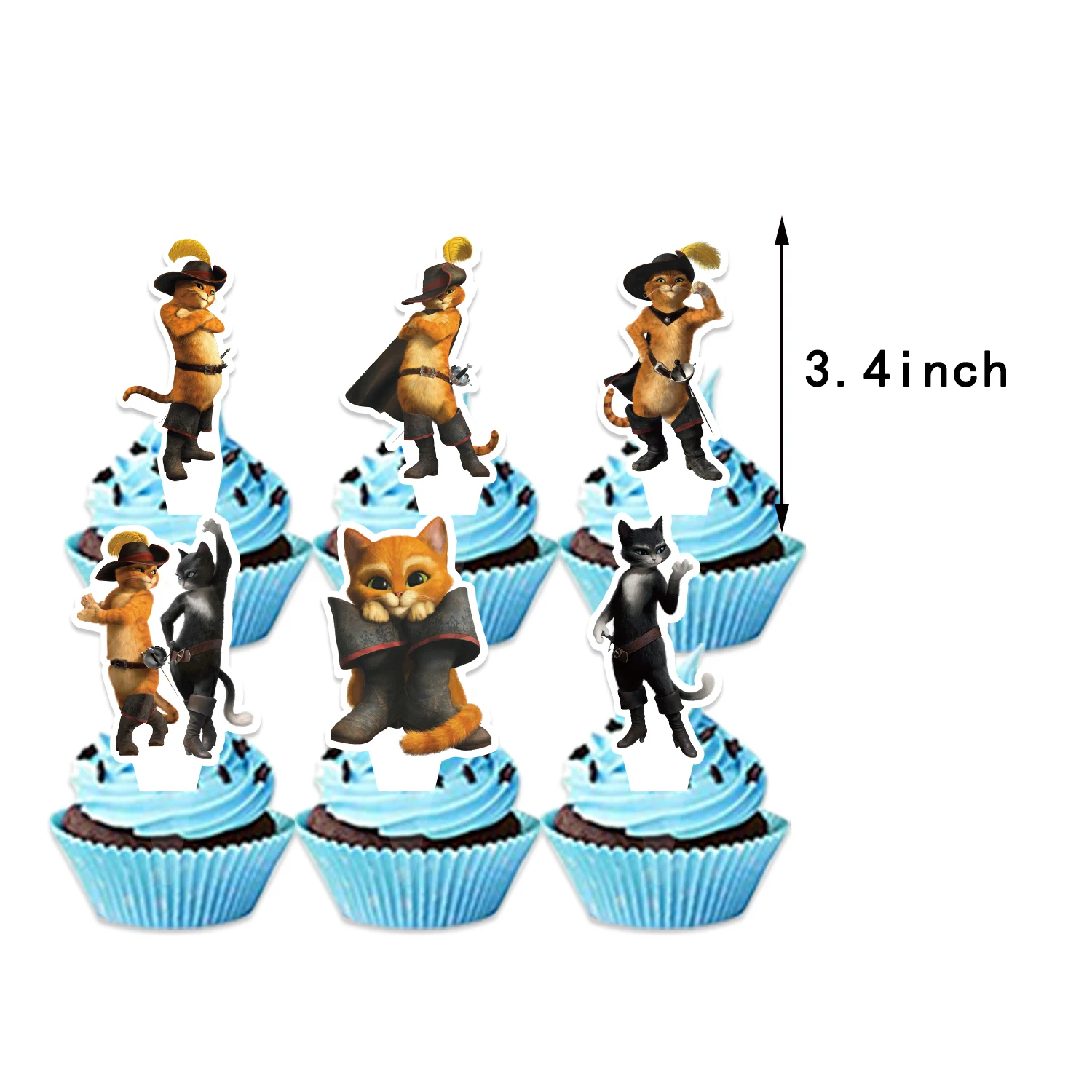 Puss in Boots Party Decorations Banner Balloons Caketoppers Puss in Boots: The Three Diablos Party Supplies Baby Showers Favor