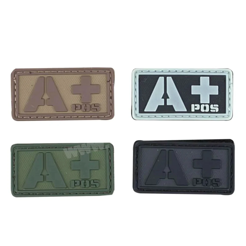 EMERSONGEAR PVC Patch Blood Type A+Tactical Paintball Hunting Equipment Wargame PVC Blood Patch Green Black BD5514