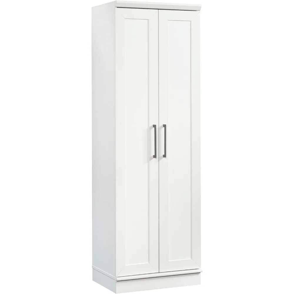 Storage Cabinet, 23.31 Inches Long X 17.01 Inches Wide X 70.91 Inches High, with A Soft White Finish