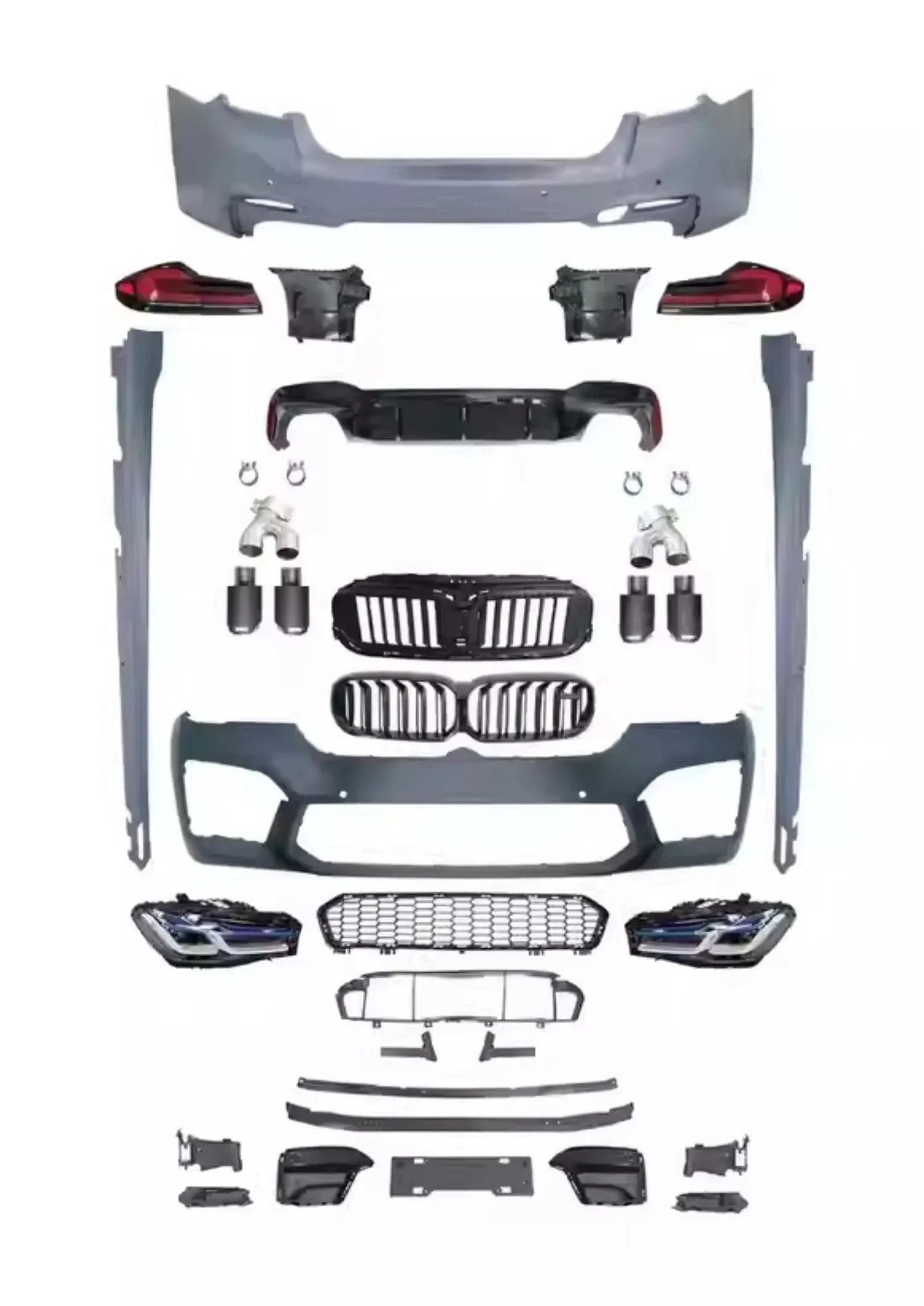 

Автомобильный передний задний бампер с объемным кузовом для BMW 5 серии G38 G30, модифицированный M5 MT 2021, задний фонарь для фар