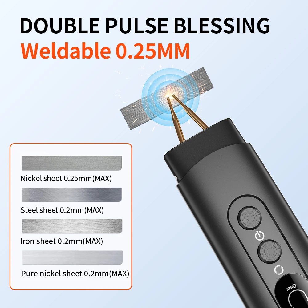 Docreate HU-10BL Portable Spot Welder DIY Handheld Spot Welding Machine 8 Gears Adjustable Spot Weldin for 18650 Lithium Battery