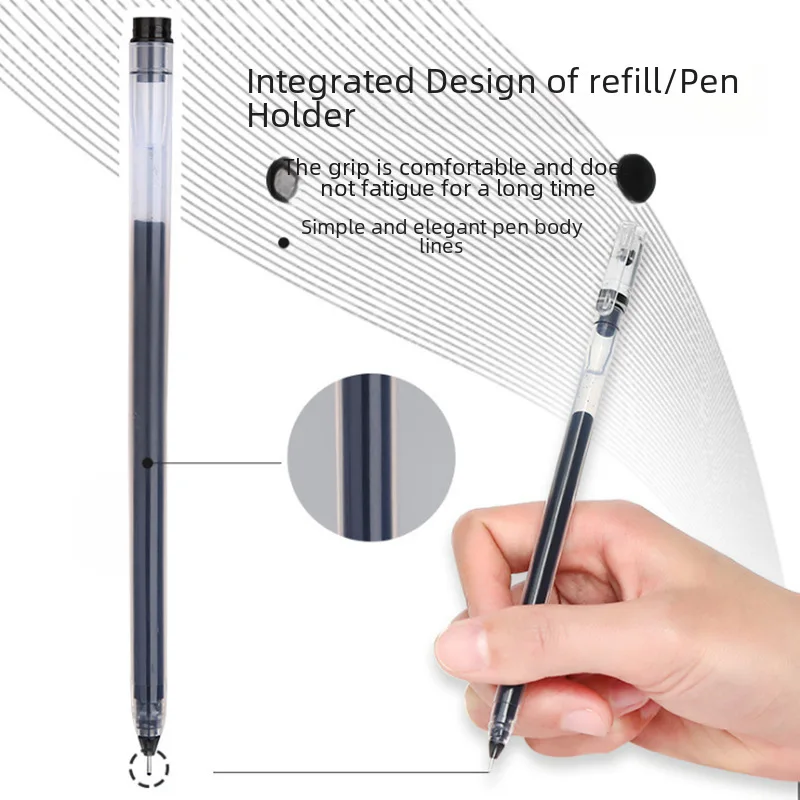 gel pen large capacity needle pen positive posture carbon water pen signature pen 0.5mm student exam wholesale Glass pen