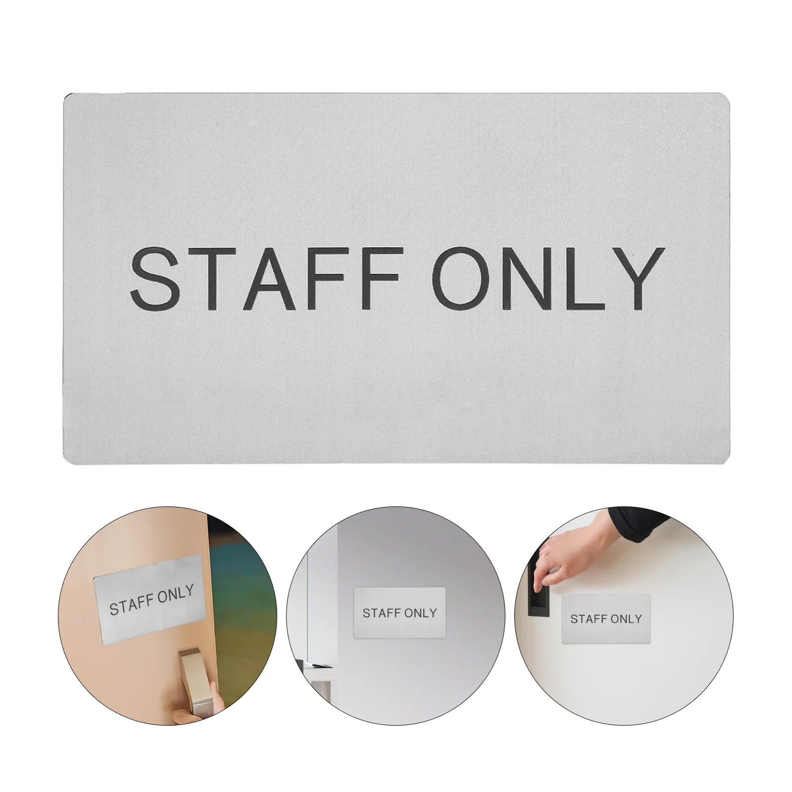 Business Office Decoration Door Plate Removable for Staff Only Restaurant Toilet Aluminum Sign Home