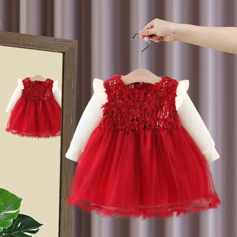 

2024 Spring and Autumn New Girls Dress Wholesale children clothes 0-5 years