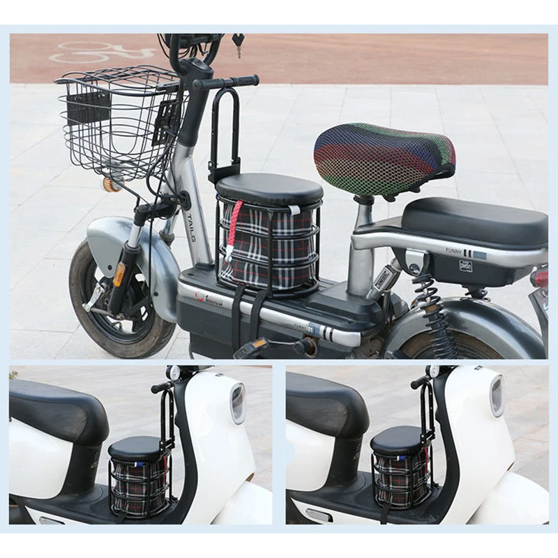 New Electric Bicycle Child Seat Front Foldable Motorcycle Battery Car Child Baby Motorcycle Front Safety Seat