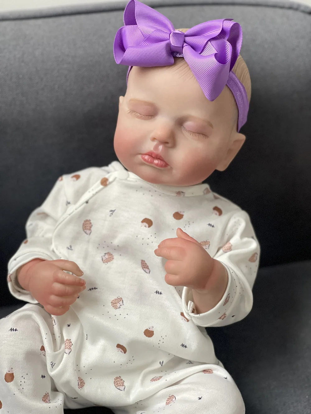 

19inch Already Painted Reborn Sleeping Loulou with 3D Painting Visible Veins Handmade Lifelike Baby Dolls for Girls Bebe Reborn