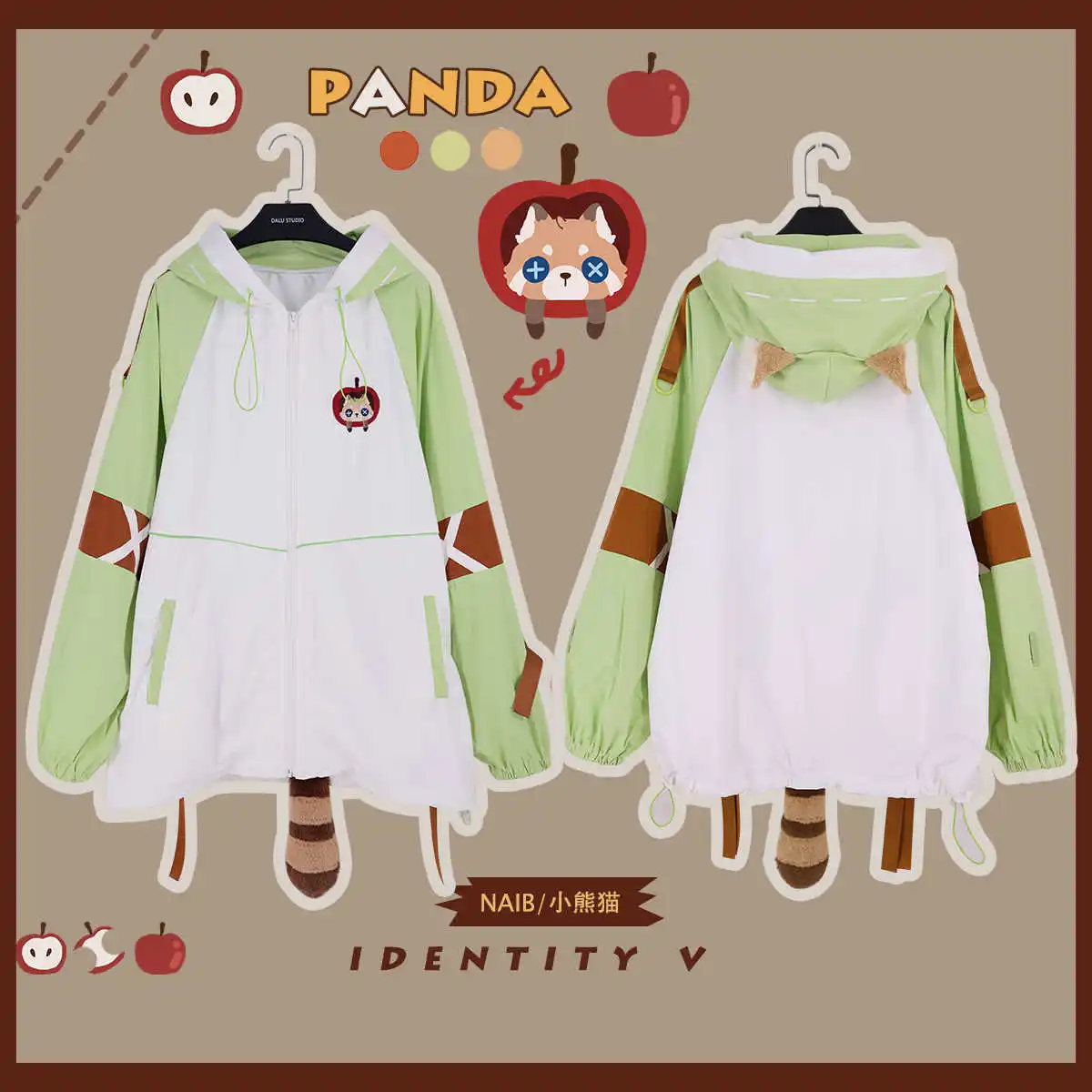 

Game Identity V Naib Subedar Mercenary, милое пальто с маленькой пандой, повседневная тонкая куртка с капюшоном для женщин и мужчин, весенняя толстовка с капюшоном