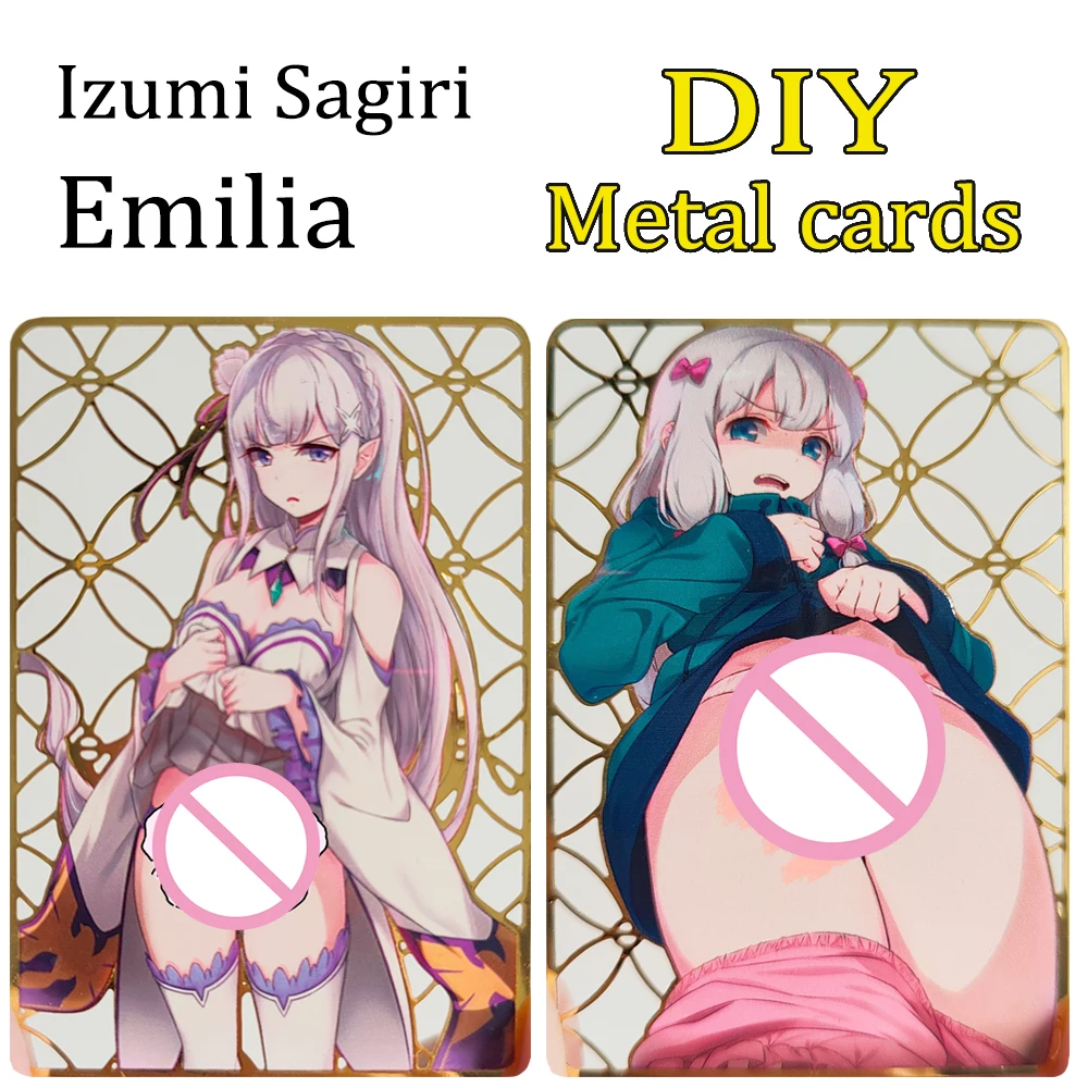 Re Life in a different world from zero Emilia Izumi Sagiri 2PCS/SET Metal cut-out engraved collectible card holiday gifts