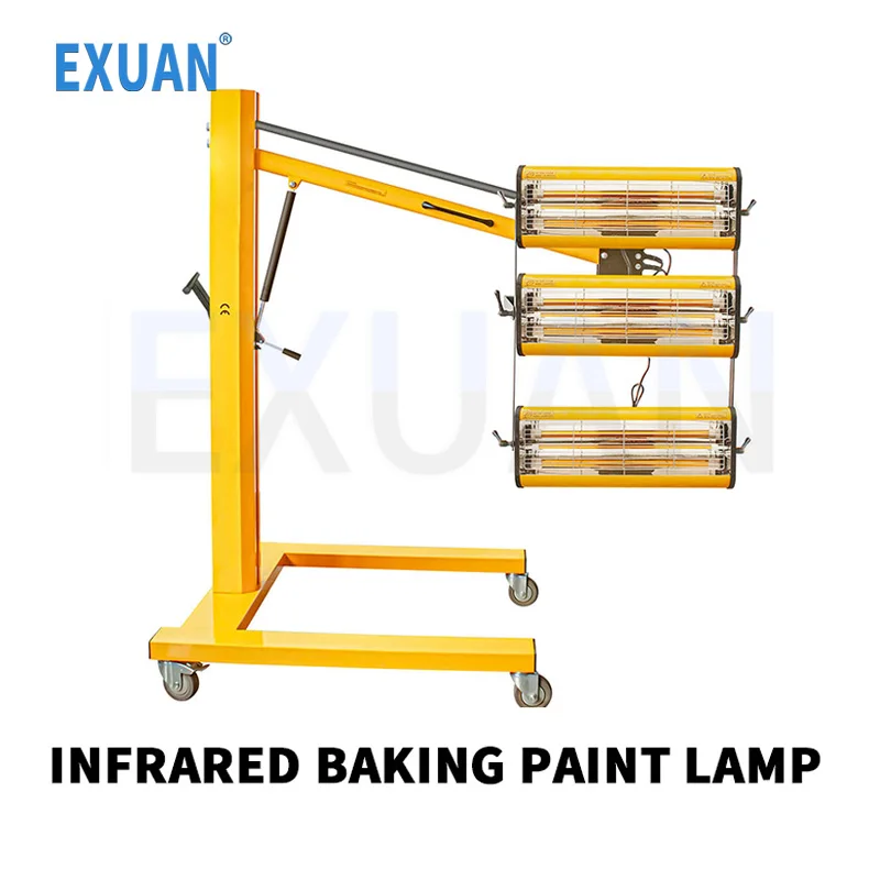 3150W Baking Paint Lamp Paint Curing Lamp Paint Room Drying Lamp High Temperature Automobile Three Light Spray Paint Baking Lamp