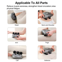 Fascia Gun 6 Heads Massage Gun Muscle Relaxation Electric Massager Body Massage Deep Tissue Muscle for Pain Relief Back Leg Neck