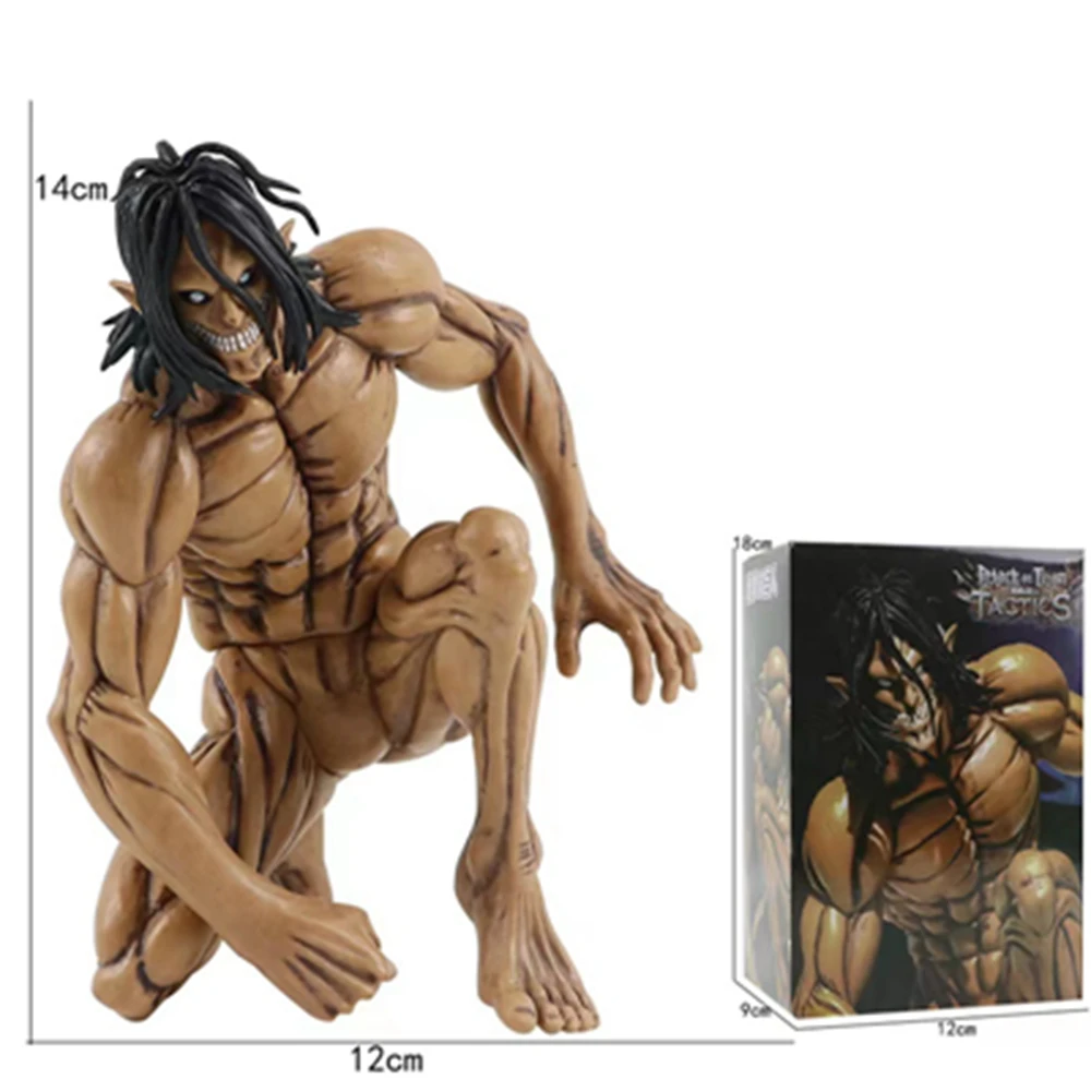 15CM Anime Attack on Titan Figures Eren Jaeger The Founding Titan Kneeling Form Model Dolls Gift Desktop Collection Toys
