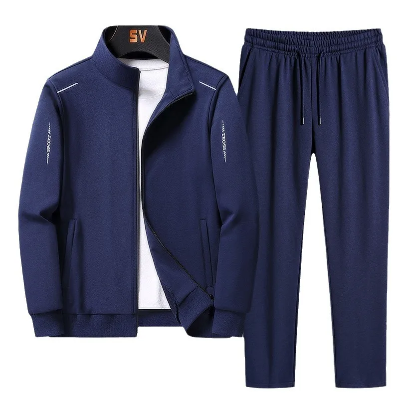 Sports Suit Men\'s Middle-aged and Young Casual Sportswear Suit Men\'s Running Suit Long-sleeved Trousers Suit