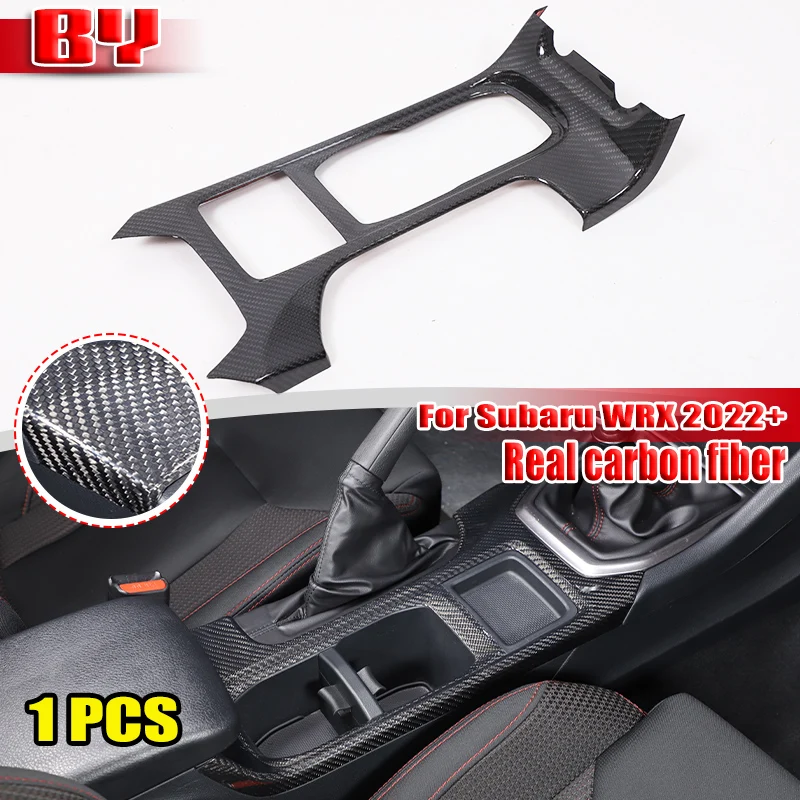 For Subaru WRX Manual transmission 2022+ Car central water cup decorative frame sticker Real carbon fiber interior accessories