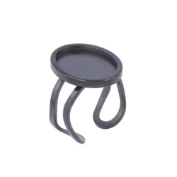5Pcs Roestvrij Staal Black 13X18Mm Ovale Cabochon Ring Base Instellen Blanks Diy Bezel Trays Voor Vingerring sieraden Maken