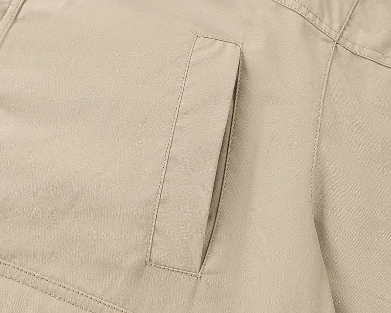Kontrastierender Cordkragen Arbeitsjacke für Herren Vintage Utility-Jacken Vollreißverschluss Druckknöpfe Kariertes Futter Lässige Cargo-Oberbekleidung – Detail 8