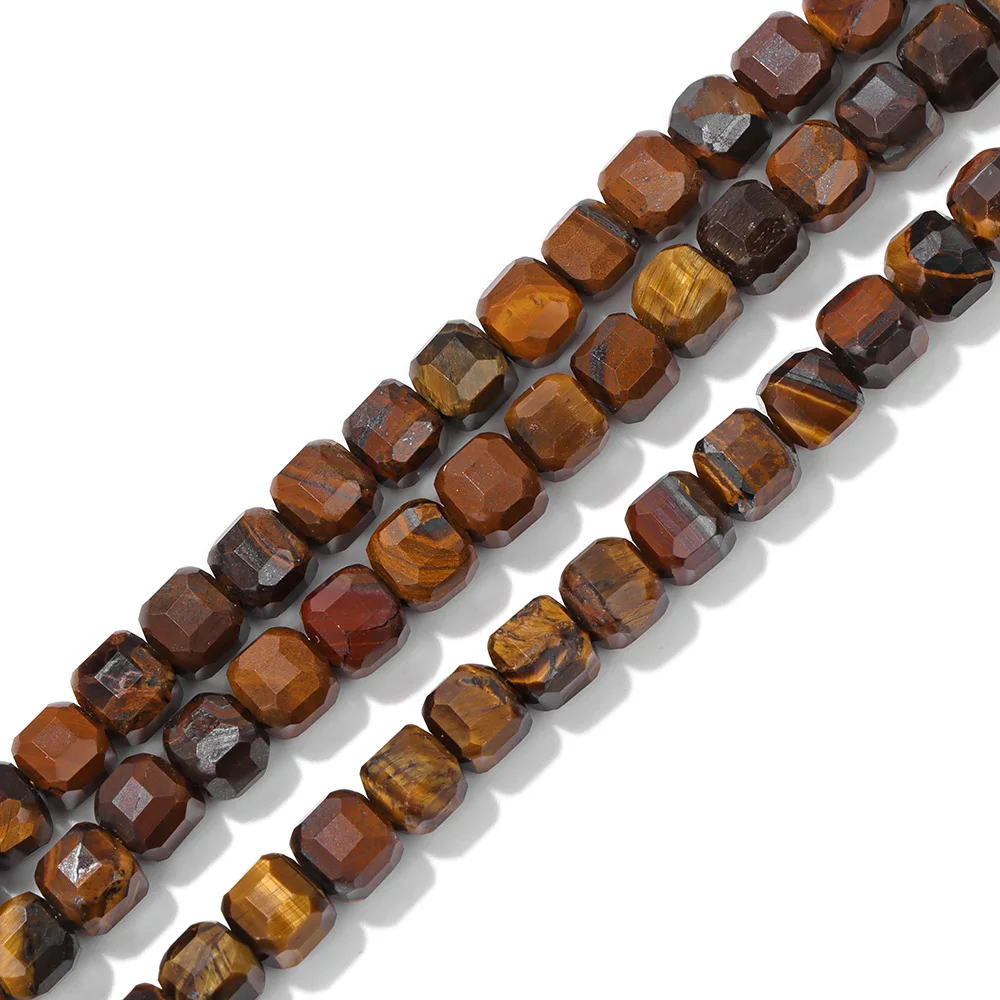 Natural Tiger Eye Cube Stone Bead 5mm Faceted Square Loose Spacer Beads For Jewelry Making Necklace Bracelets DIY Handmade 60pcs image 4