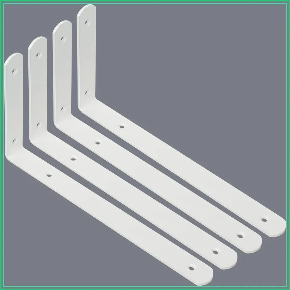 Heavy Duty White Floating Shelf Brackets Set