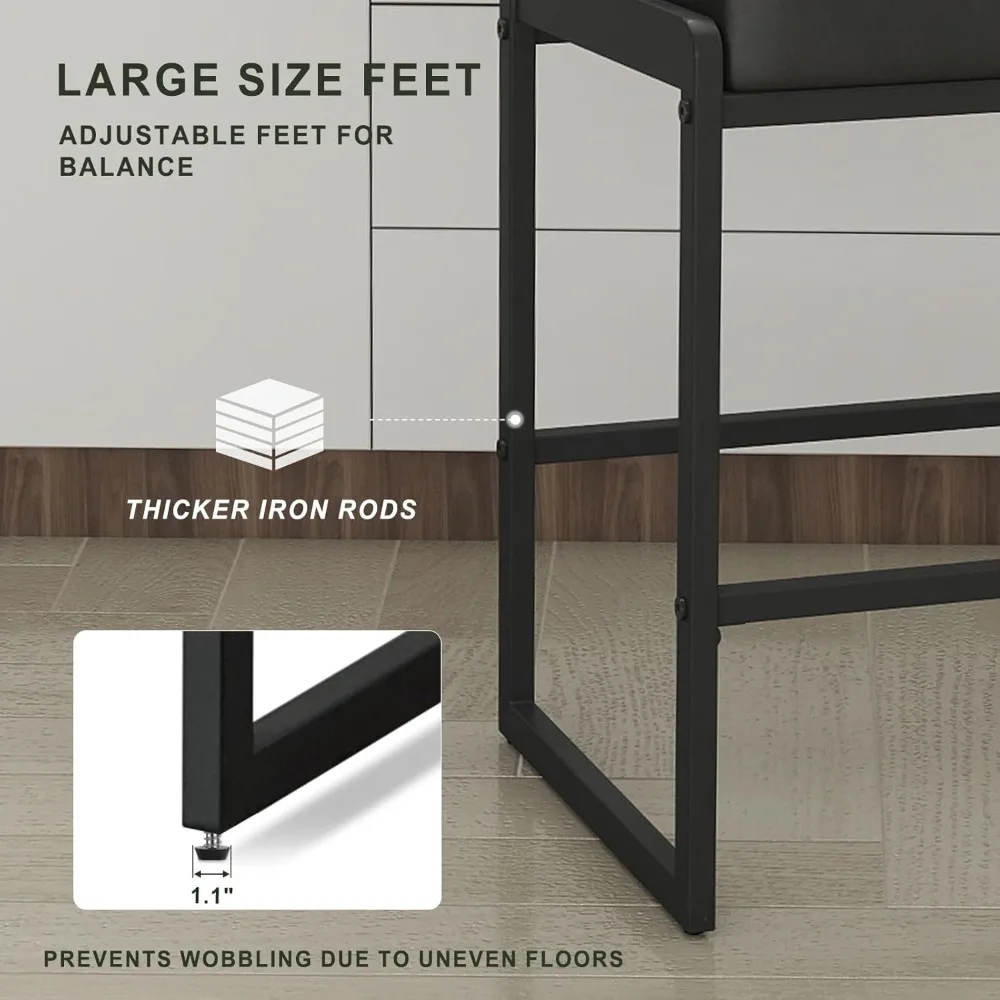 Customized.Mid Century Modern Counter Height Bar Stools, 26" Bar Height Chairs with Backs, Upholstered Counter Stools,