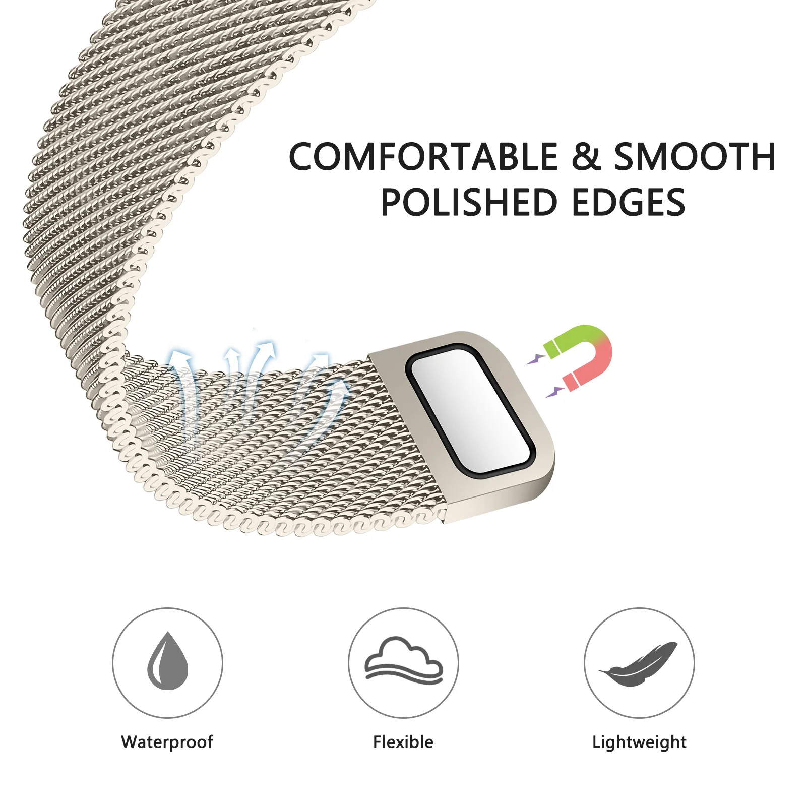 สายนาฬิกาแบบ Milanese LOOP สำหรับนาฬิกา Apple สายรัดพิเศษ49mm 44mm 40mm 45mm 41mm 42mm 38mm สร้อยข้อมือ Correa iWatch Series SE 2 3 4 5 6 7 8