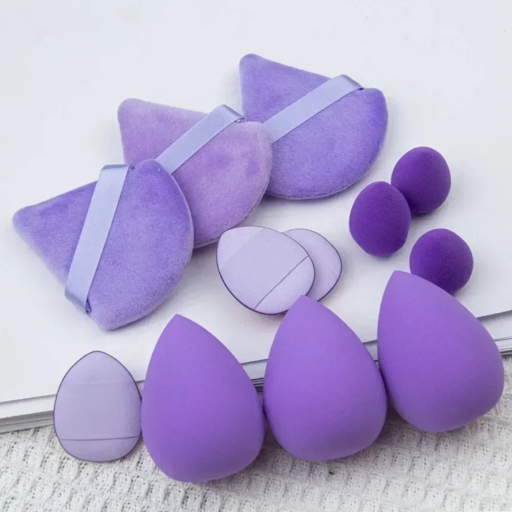 12Pcs Cosmetic Puff Makeup Sponge Blender Beauty Egg Foundation Sponges Powder Puff Spa Headband Wristband Make Up Accessories