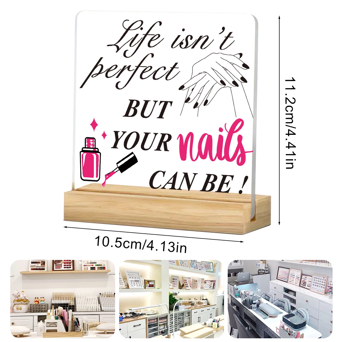 Acryl Nagels Art Prop Nagelstudio Tafelblad Stand Decor Nail Art Works Show Board Press-on Nagels Nailfie Foto Prop